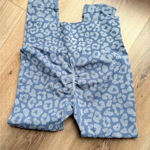 Leopard Print Kids Leggings - Blue and Gray